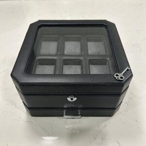 Rothwell 6 Slot Watch Box (Black / Grey)